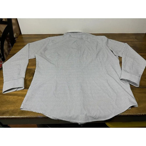 Mizzen & Main Shirt Mens XX Large Trim Fit White Blue Print Leeward Stretch - Picture 10 of 10